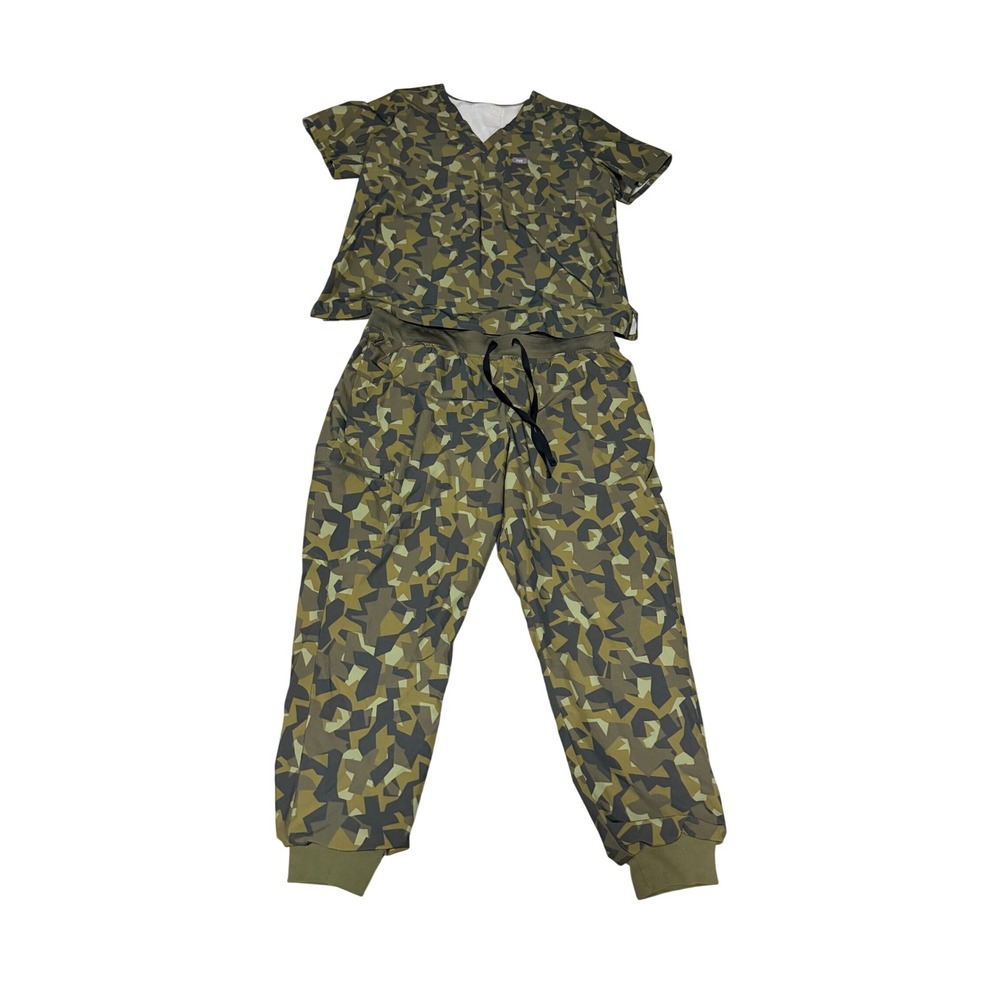 FIGS Lmtd Ed Martini Olive Camo Scrub Set XL V-Neck top XL Zamora joggers